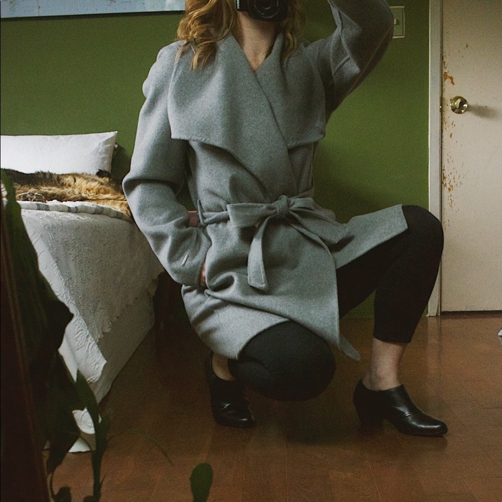 T Tahari Wool Wrap Coat